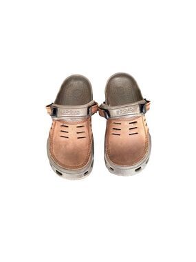 Crocs Men’s Yukon Sport Brown Leather Clogs Size M 9